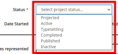 select project status